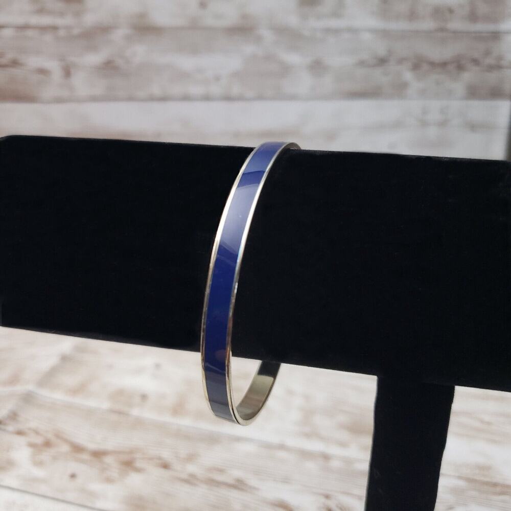 Vintage Bracelet / Bangle Blue & Silver Tone Bangle